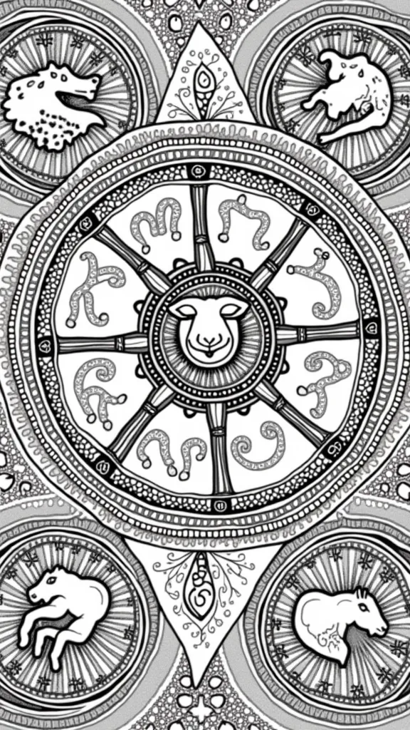 zodiac coloring pages for adults